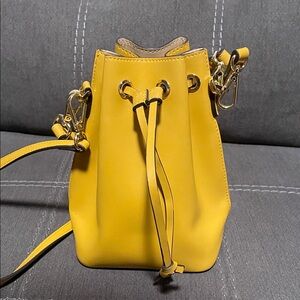 LRD Yellow mini drawstring bucket bag
